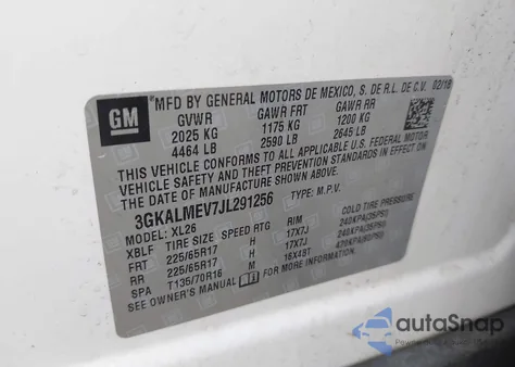 2018 GMC Terrain Sle from USA, damaged, VIN 3GKALMEV7JL291256